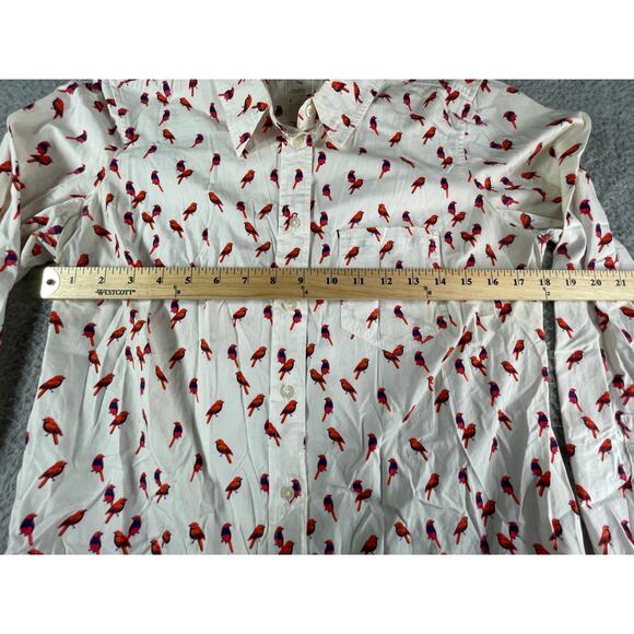 Gap Womens Blouse Medium White Long Sleeve Lightweight Business Fitted Boyfriend - Picture 4 of 8